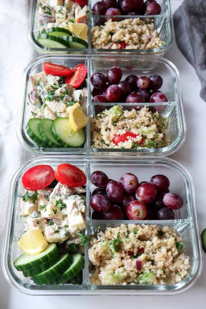 Chicken Salad and Quinoa Tabouli Lunch Boxes - Tipps in the Kitch