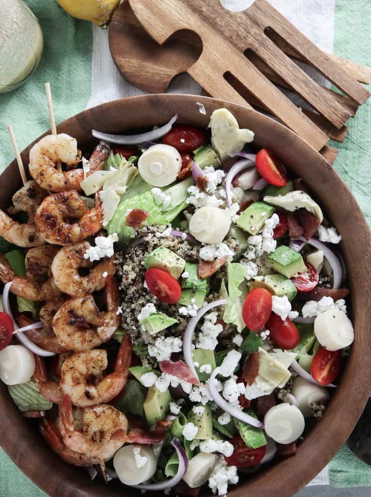 Grilled Shrimp Salad with Lemon Garlic Vinaigrette