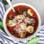 Spicy Italian Sausage and Spinach Tortellini Soup