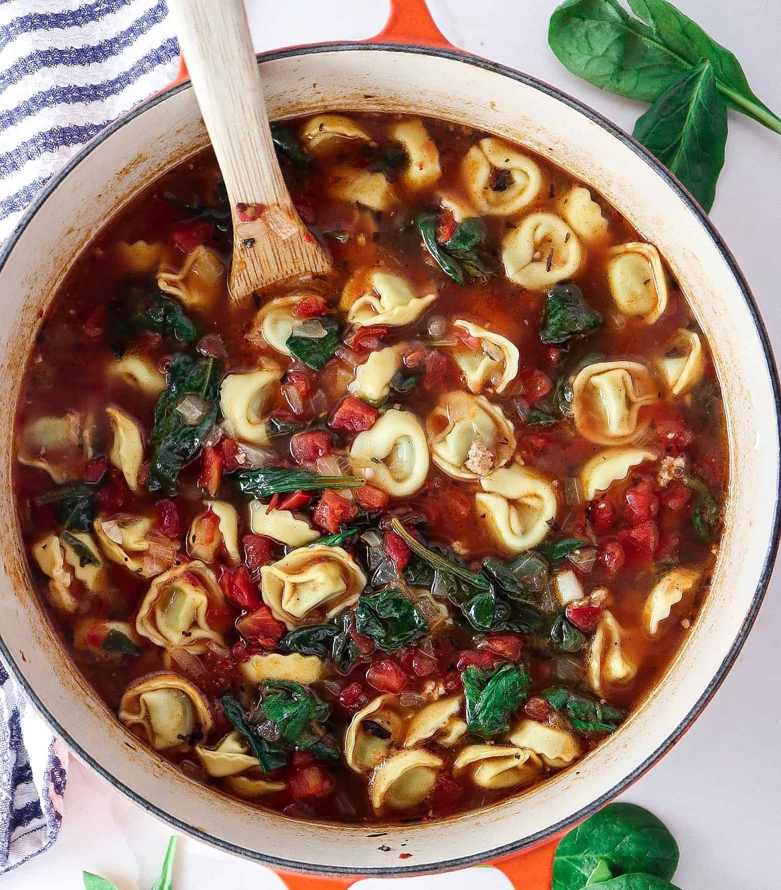 Italian Sausage and Spinach Tortellini Soup