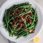 Haricots Verts with Bacon and Crispy Shallots