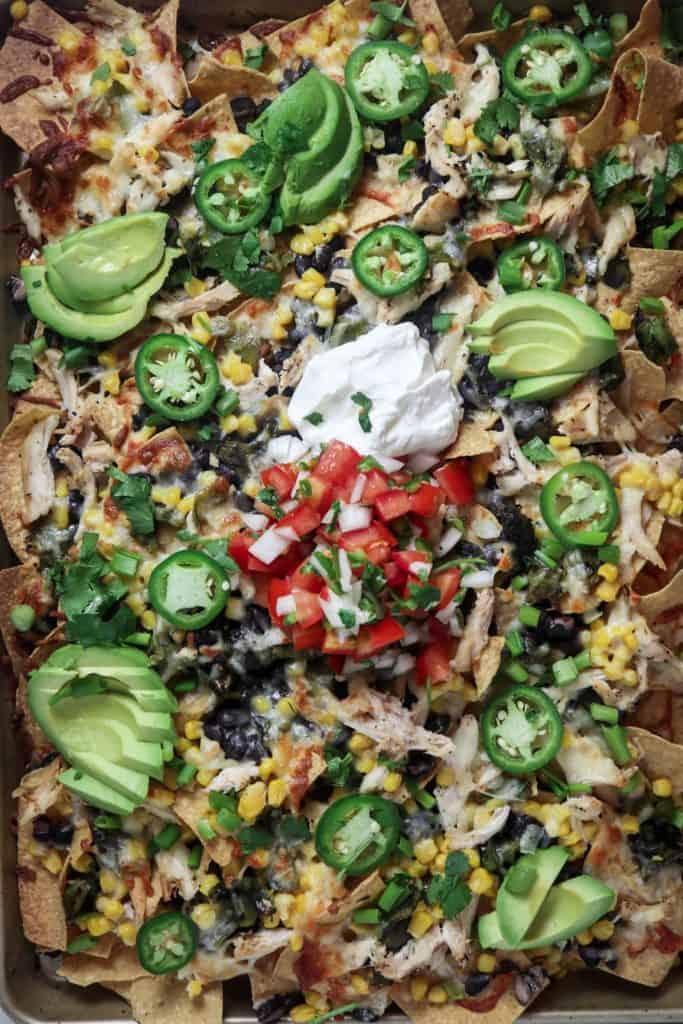 Green Chile Chicken Nachos