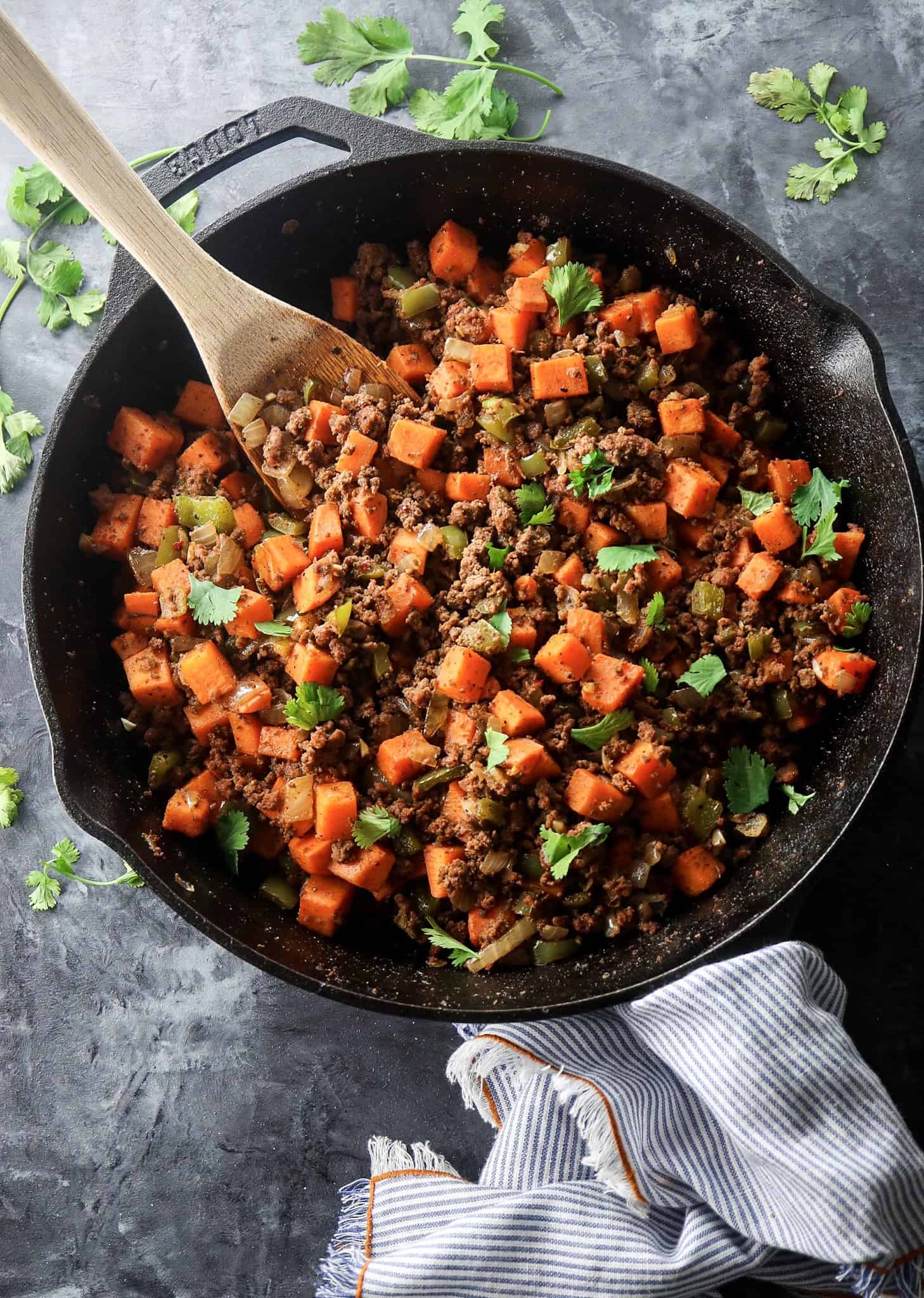 Halal ground beef sweet potato egg breakfast casserole for filling high-protein make-ahead morning