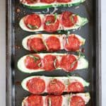 5 ingredient pepperoni pizza zucchini boats