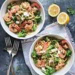 Spicy Shrimp Zucchini Noodle & Spaghetti Bowl