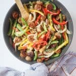 5 Ingredient Chicken Sausage and Pepper Skillet
