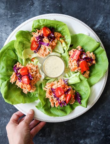 Buffalo Chicken Salad Lettuce Cups