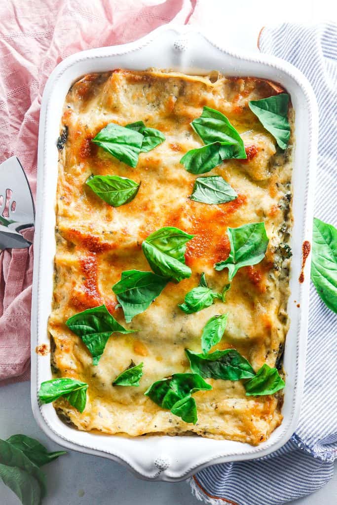 Cheesy Kale Pesto Lasagna (Freezer-Friendly!)