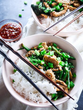 Spicy Almond Butter Chicken with Broccolini