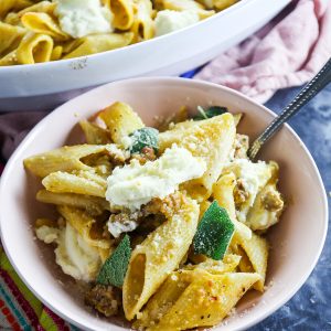 Spicy Pumpkin Pasta Bake