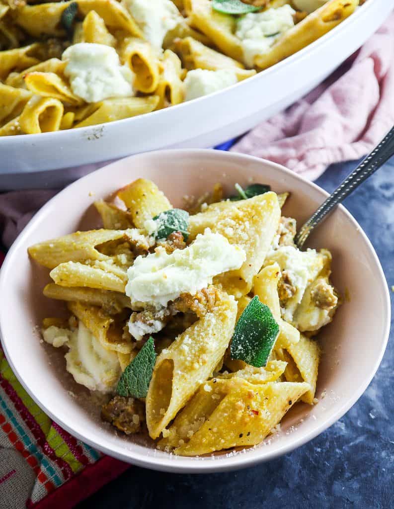 Spicy Pumpkin Pasta Bake