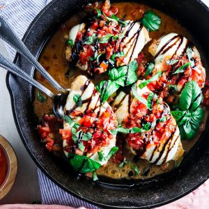 5 Ingredient Bruschetta Chicken (All ingredients from Trader Joe's!)
