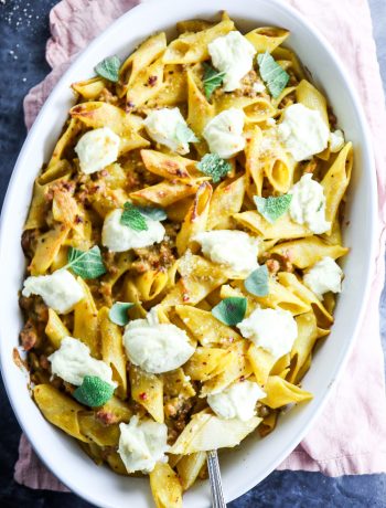 Spicy Pumpkin Pasta Bake