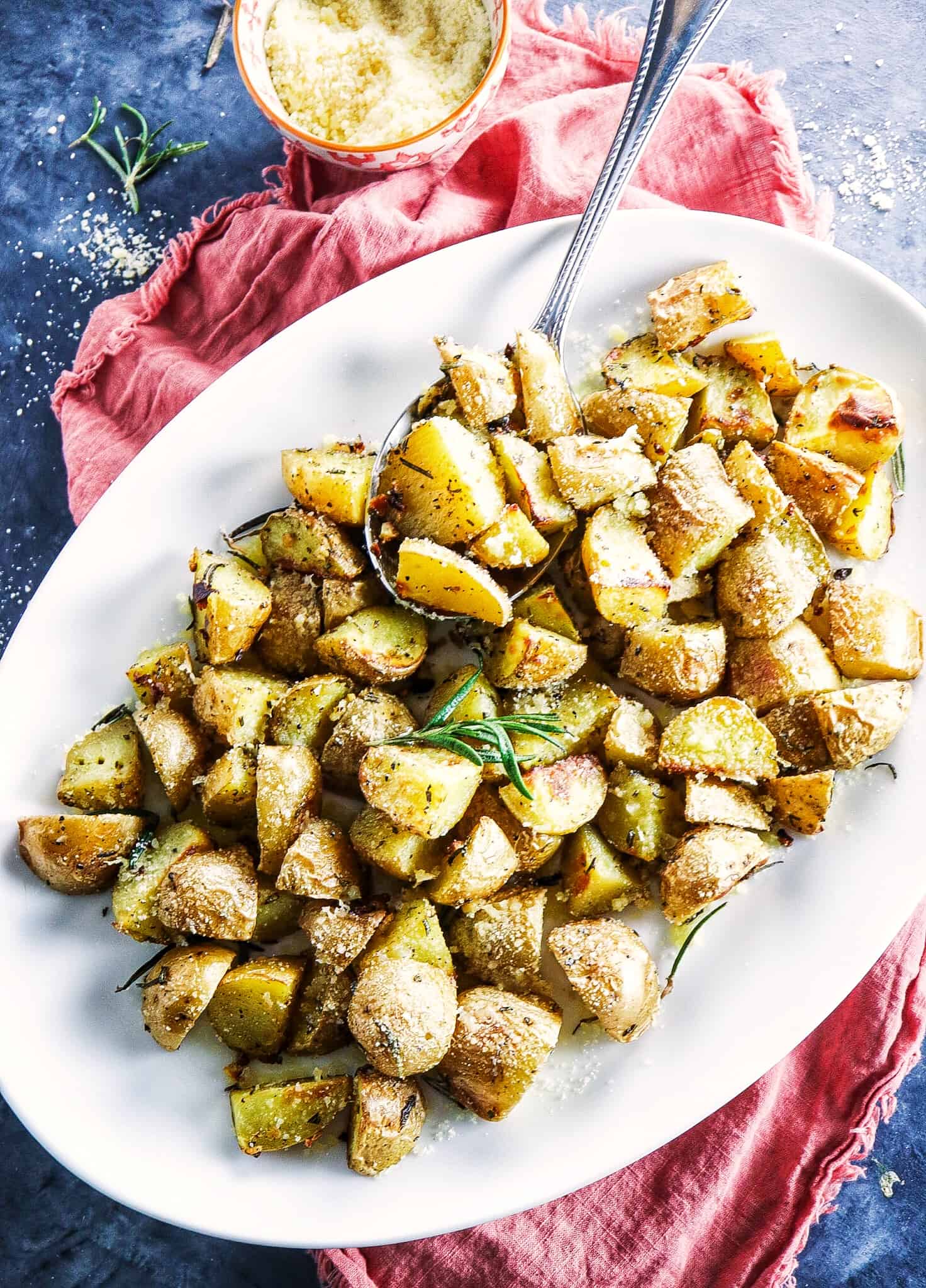 Rosemary Roasted Potatoes with Truffle Oil and Parmesan Tipps in the