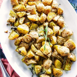 Rosemary Roasted Potatoes with Truffle Oil and Parmesan