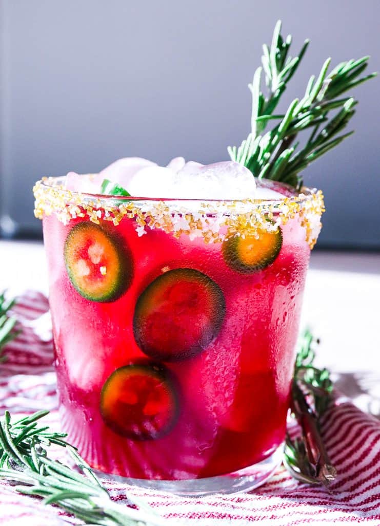 Spicy Pomegranate Holiday Margaritas