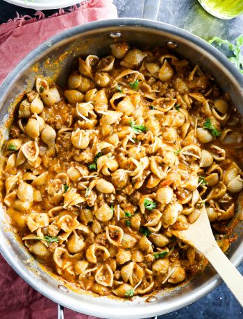 5 Ingredient Creamy Beef and Shells