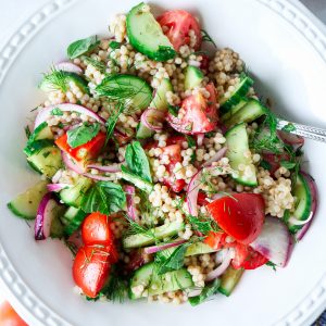 Cucumber Tomato Israeli Couscous Salad