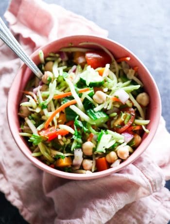 Healthy Chickpea & Broccoli Slaw Salad