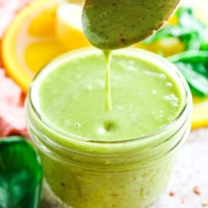 Easy lemon basil vinaigrette recipe that only takes 5 minutes to make