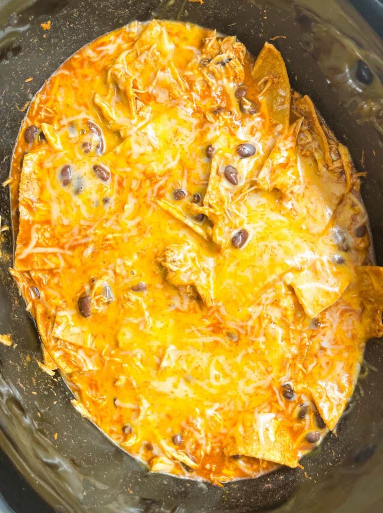 chicken enchilada casserole in a crock pot 