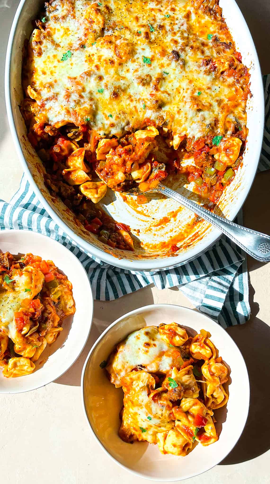 Sausage and Bell Pepper Tortellini Bake - Tipps in the Kitch