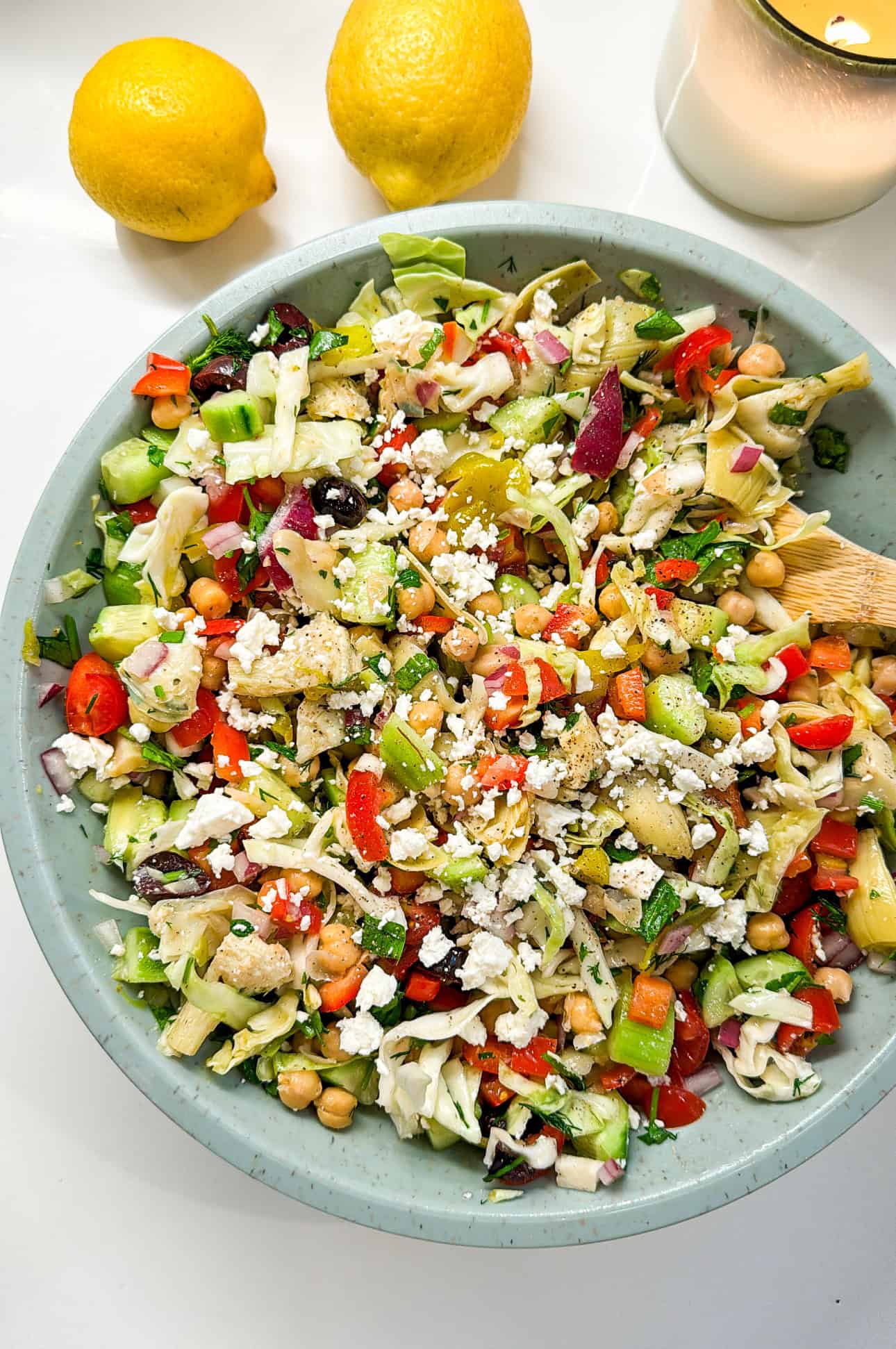 Greek Cabbage Chickpea Salad