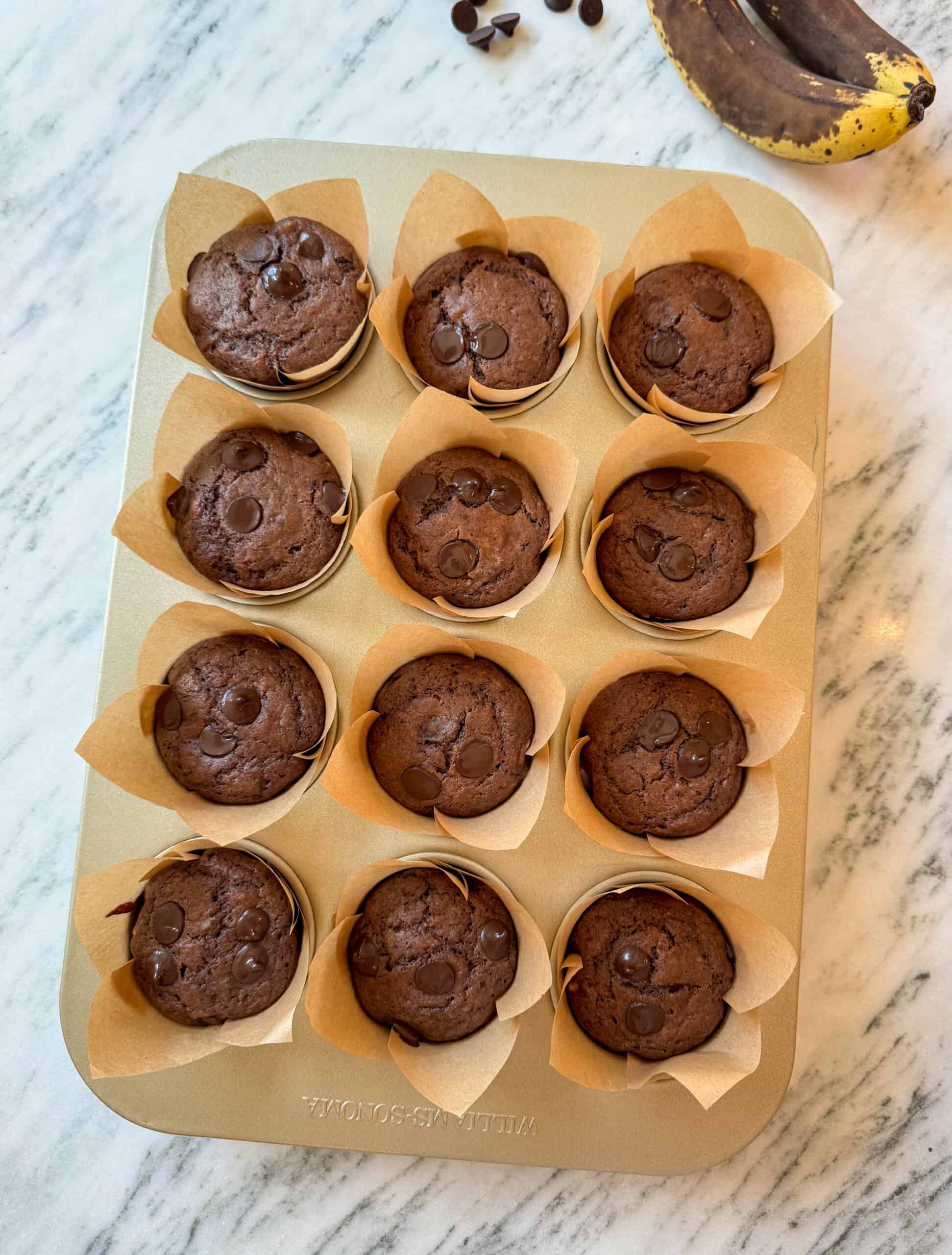 Chocolate Banana Protein Muffins